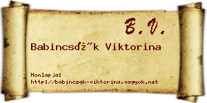 Babincsák Viktorina névjegykártya